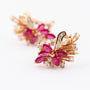 Gold earrings with rubies and diamonds