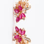 Gold earrings with rubies and diamonds