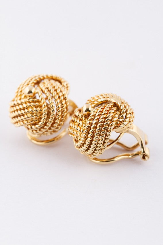 Gold clip-on earrings