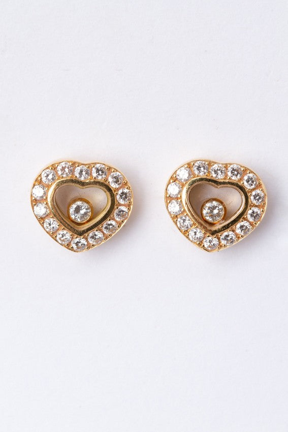 Gouden Chopard oorknoppen met briljanten