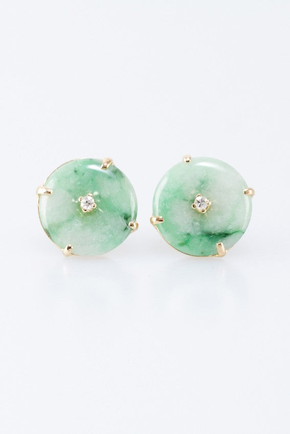 Oorstekers met jade en briljant