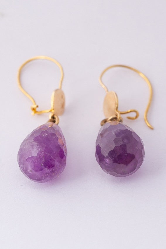 Gouden oorhangers met amethist