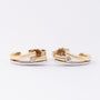 White/yellow gold stud earrings with brilliant cut diamonds
