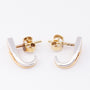 White/yellow gold stud earrings with brilliant cut diamonds