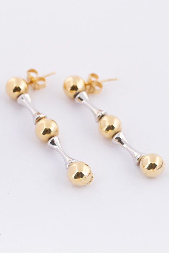 White/yellow gold earrings