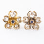 Gold earrings with diamonds and sapphires