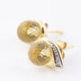 Gold earrings with citrine and diamond