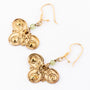 Antique gold earrings with peridot