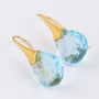 Gold earrings with briolette-cut topazes