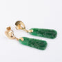 Gouden oorhangers met jade