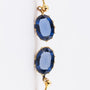 Gouden oorhangers met blauw kristal
