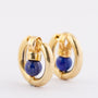 Gouden oor ringen met lapis lazuli