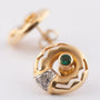 Gouden oorknoppen met smaragd en diamanten