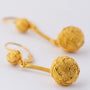 Gold earrings with fine wirework