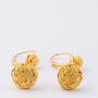 Gold earrings with fine wirework