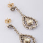 Antique gold/silver entourage earrings with diamonds
