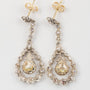 Antique gold/silver entourage earrings with diamonds