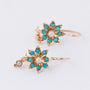Antique earrings with turquoise and pearls