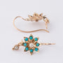 Antique earrings with turquoise and pearls