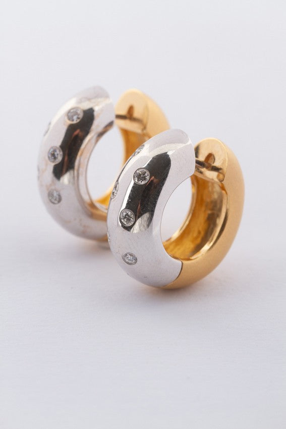 White/yellow gold earrings with 6 diamonds each