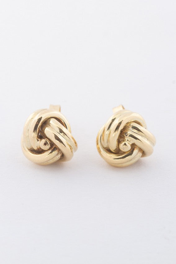 gold button earrings