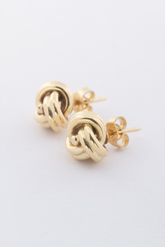 gold button earrings