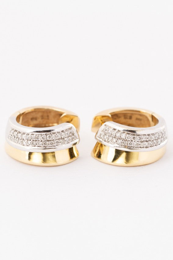White/yellow gold earrings with 29 diamonds each