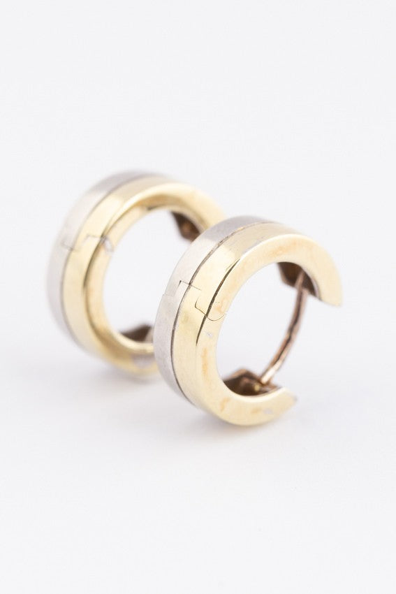Wit/geel gouden oor ringen