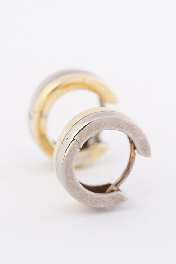White/yellow gold earrings
