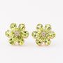 Gold earrings with peridot and white sapphire