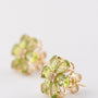 Gold earrings with peridot and white sapphire