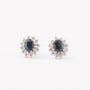 White/yellow gold entourage earrings with a sapphire and 12 brilliants each