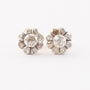 Antique gold entourage earrings with rose-cut diamonds set in silver