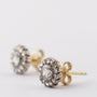 Antique gold entourage earrings with rose-cut diamonds in each one