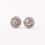 Antique gold entourage earrings with rose-cut diamonds in each one