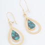 Gold earrings with turquoise