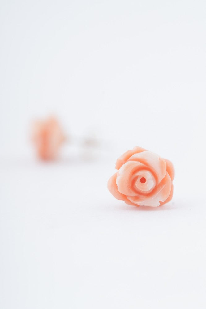 Blood coral earrings