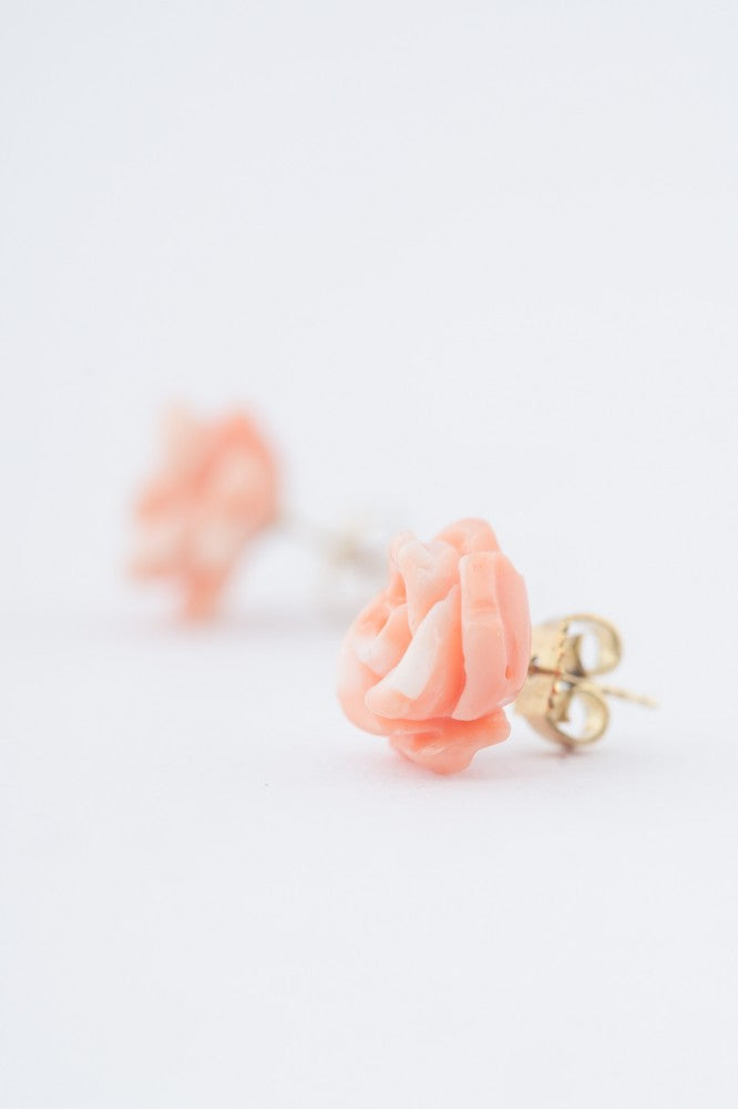 Blood coral earrings
