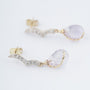 Gold earrings with amethyst and diamonds