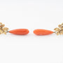 Antique gold earrings with pearl and red coral pampel