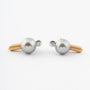 White/yellow gold earrings with gray cultured pearl and brilliant