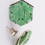 White gold earrings with jade