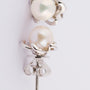 White gold cultured pearl earrings