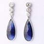 White gold earrings with sapphire and rose diamonds