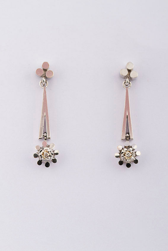 White gold earrings with diamonds