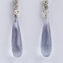 White gold earrings with aquamarine and brilliant