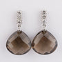 White gold earrings with smoky quartz and diamonds