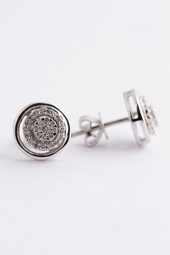 White gold entourage earrings with 26 diamonds each