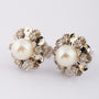 White gold earrings with pearl and diamonds