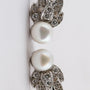White gold earrings with bouton pearl and diamonds